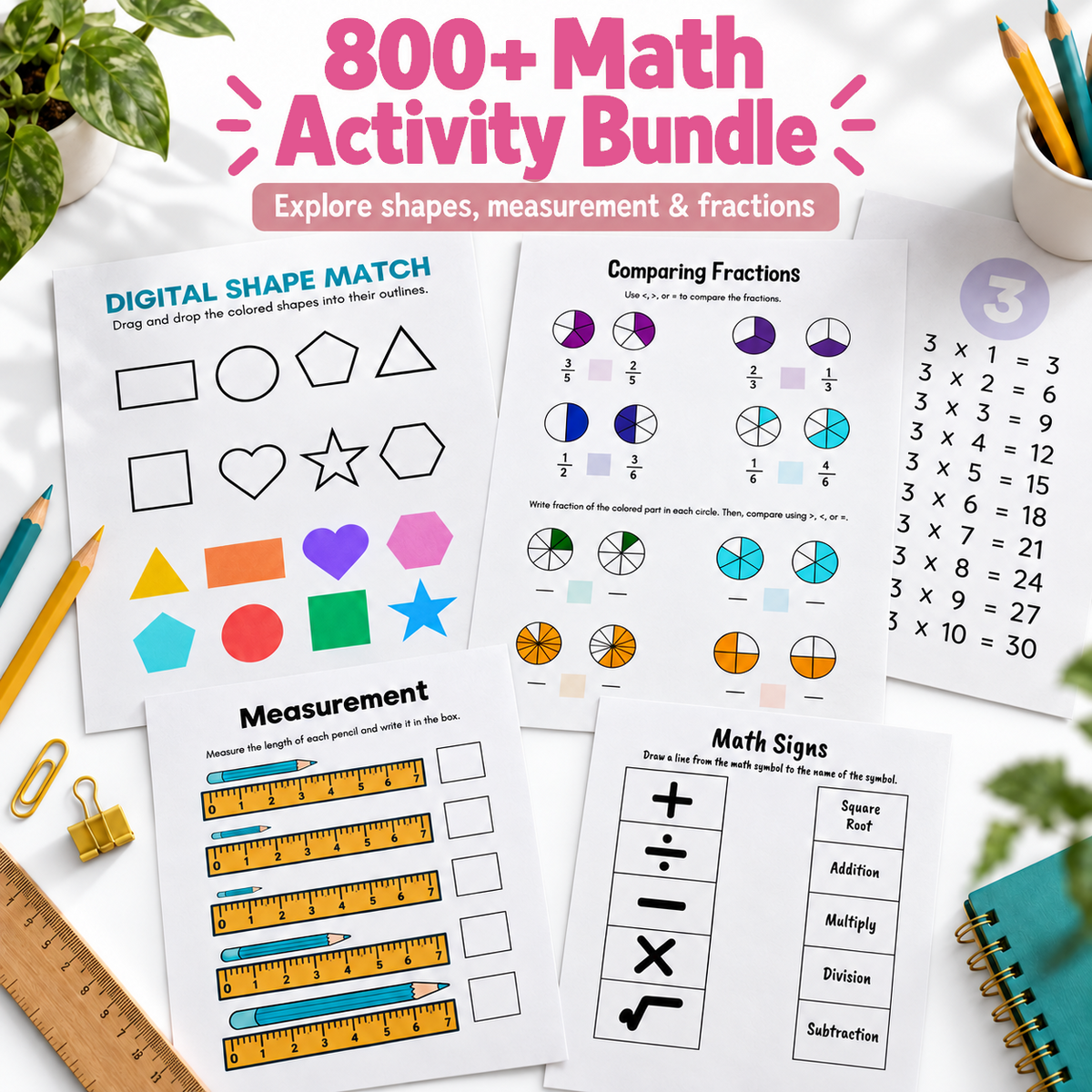 800+ Math Activity Bundle