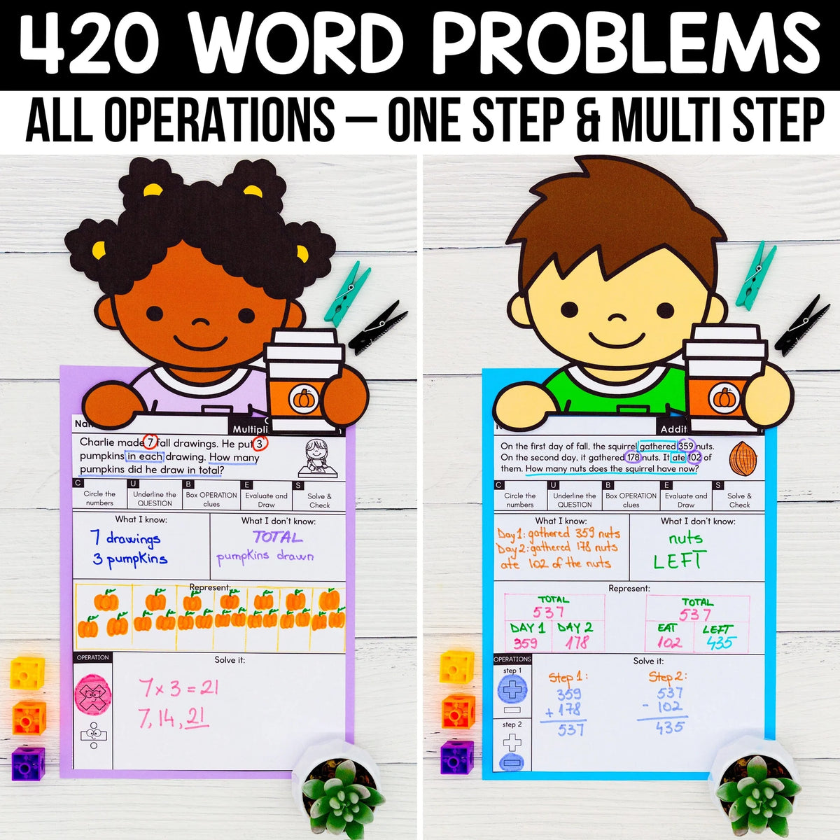 Editable Word Problems Year-Long Bundle