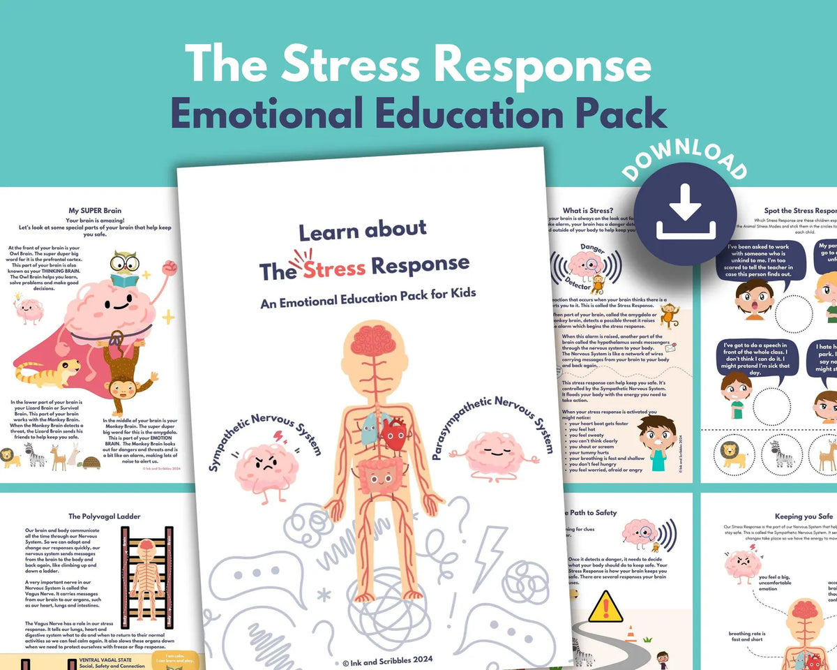 Kids Stress Response Emotional Educational Bundle